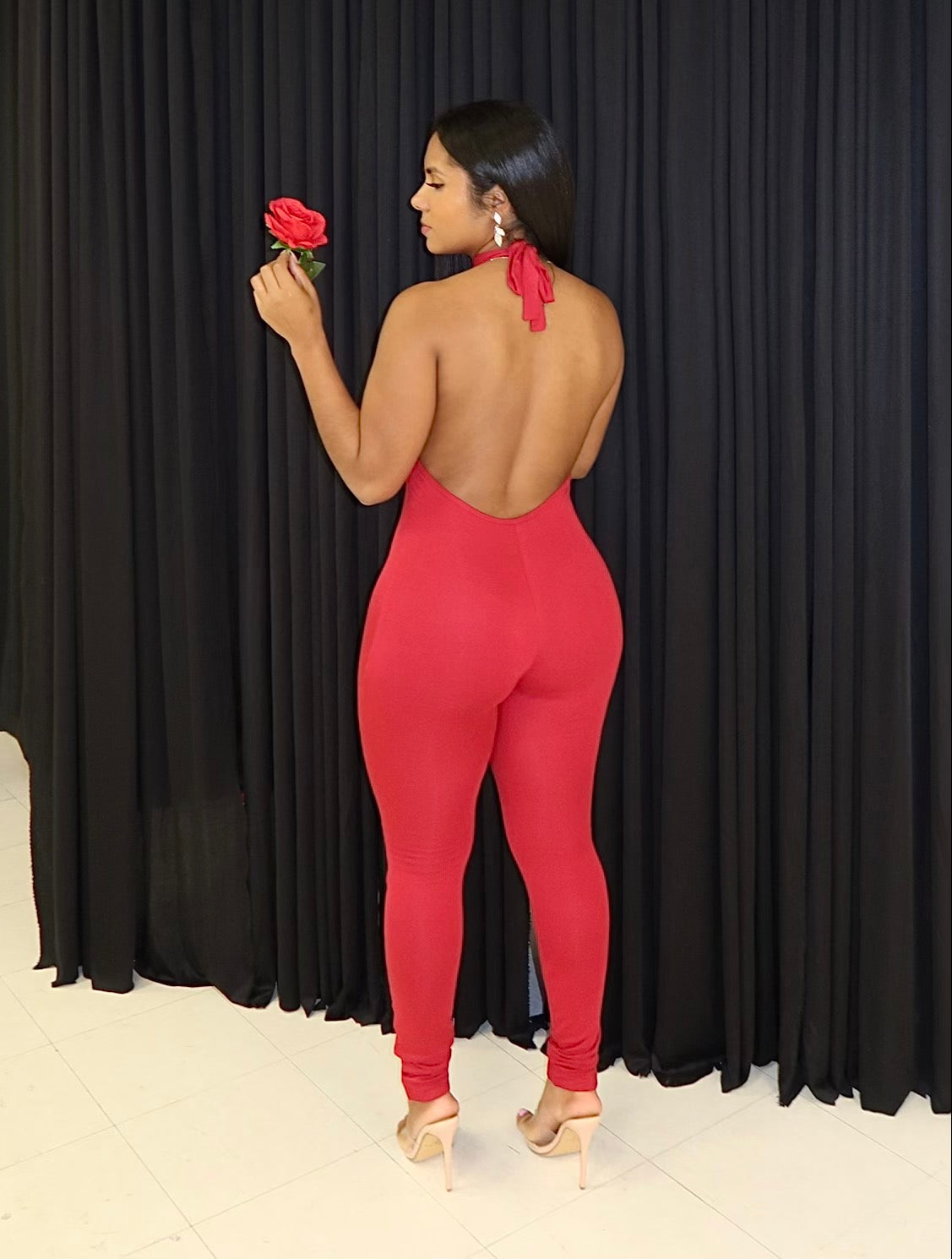 Amore Cherry Red Jumpsuit